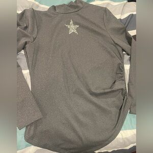 BIG SALE(5 for $20)- Gray Long Sleeve Top with Star Detail